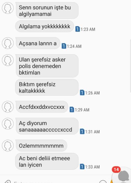 Sizce bu mesajları atan bir erkek normal mi?