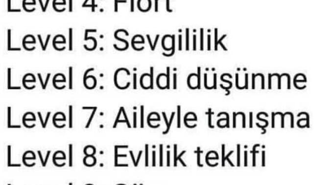 Bir ilişkide en çok kaçıncı levele geldiniz?