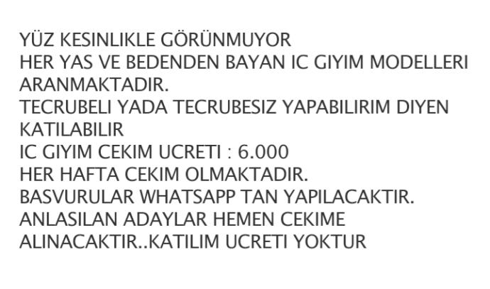 İç giyim çekim?