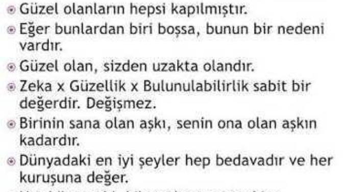 Murphy'nin aşk kanunları hakkında ne düşünüyorsunuz?