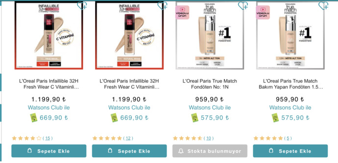 Loreal true match fondöten kullanan var mı?