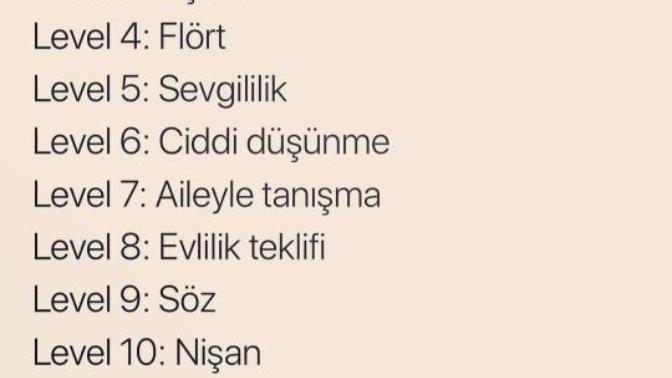 Bir ilişkide en çok kaçıncı level kadar geldiniz?