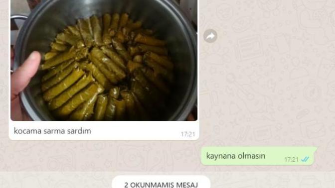 Kocama sarma yaptım yaptığı harekete bakın ya sizce odun değil mi?