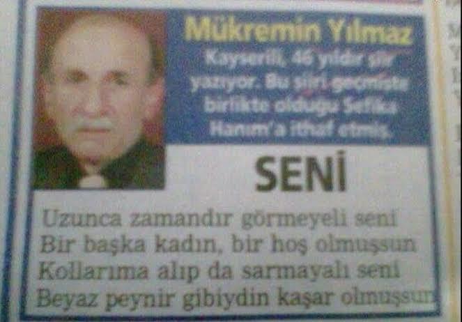 Size en absürd gelen şiir hangisidir? Yazın bakalım, az gülelim?