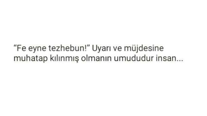 Fe eyne tezhebun ne demek?