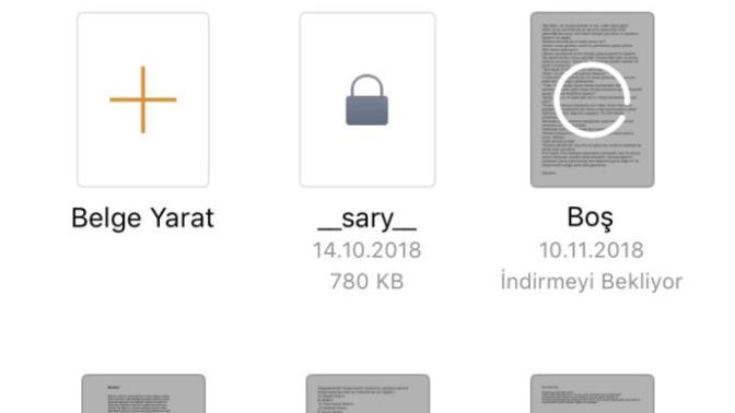 İphone pages’te daha önceden oluşturduğum dosyalar indirilmiyor?