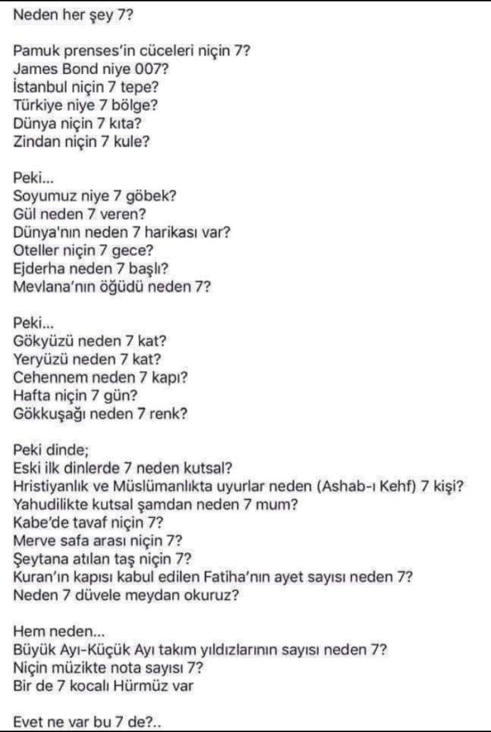 7 rakamındaki tılsımı bilen varmı? Arkadaşlar?