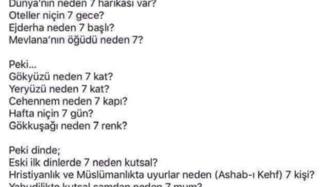 7 rakamındaki tılsımı bilen varmı? Arkadaşlar?