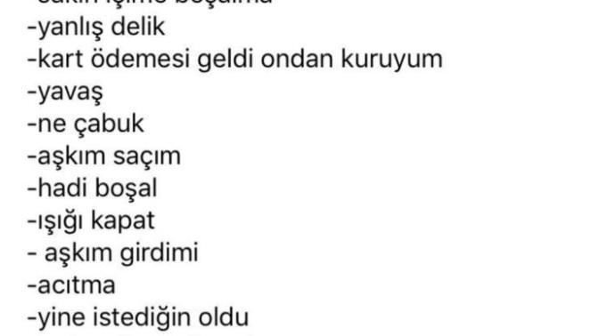 Sevişirken kadınların söylememesi gereken sözler nelerdir?
