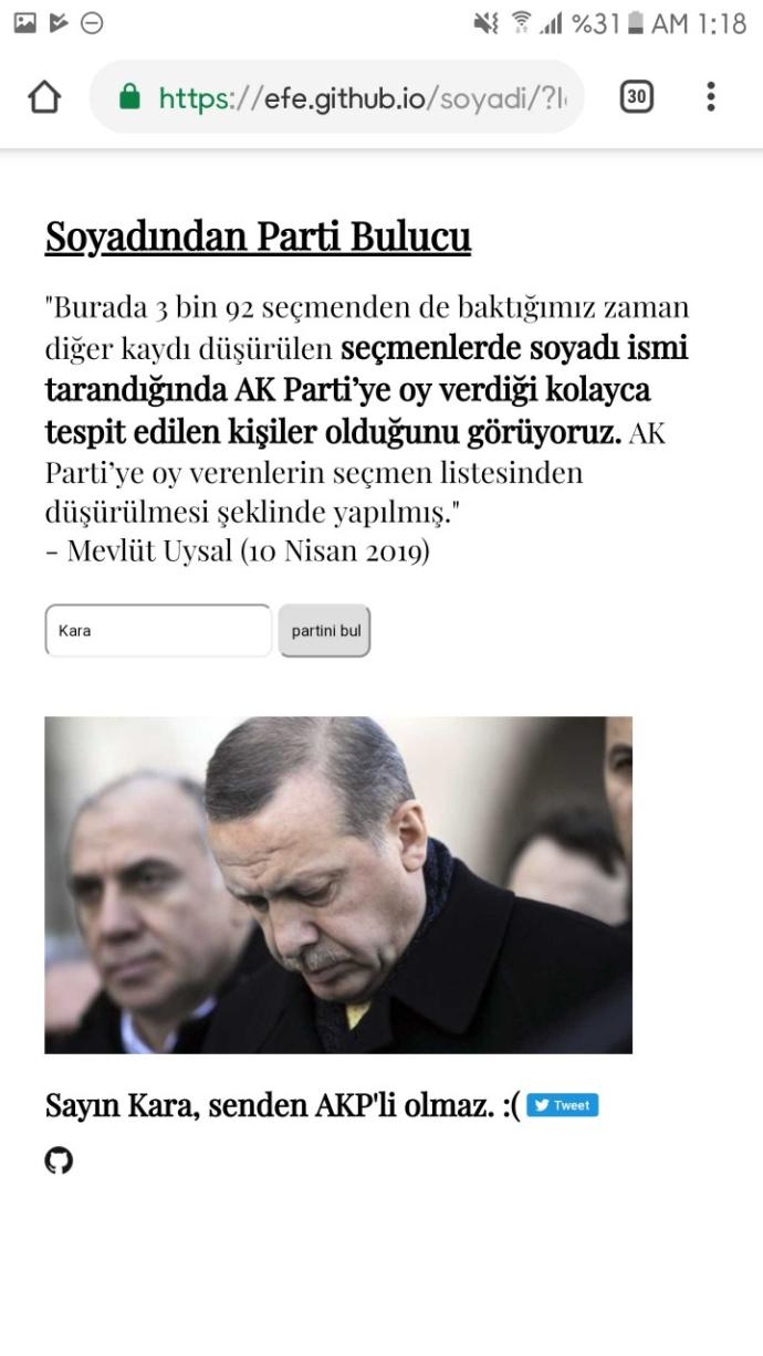 Soyadına göre hangi partilisin?