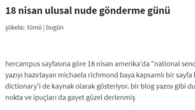 18 Nisan ulusal nude gönderme gününü kutladınız mı?