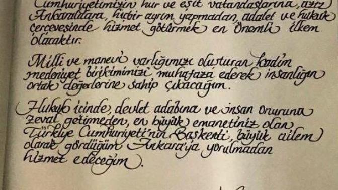 Mansur Yavaş'ın el yazısı der susarım. El yazınız nasıldır? Güzel el yazısı yazan karşı cins etki ve ilgi alanınıza girer mi?