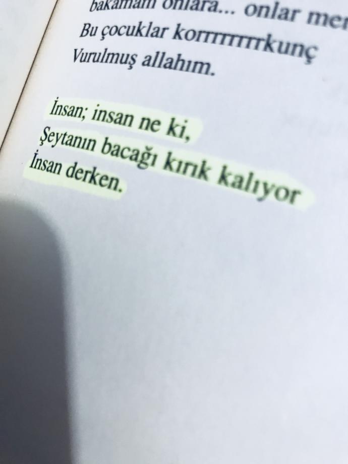 Sevdiğiniz yazardan unutamadığınız bir alıntı yapar mısınız?