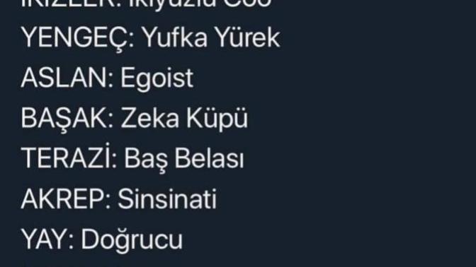 Burçlara göre lakaplar;senin lakabın hangisi?