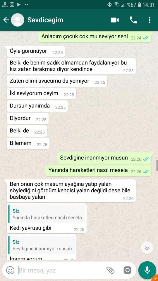 Dün moralimi bozacak şeyler duydum sevgilimin beni sevmedigini ögrendim benim onu mutlu ettigim icin benimleymiş mesajlar detayda?