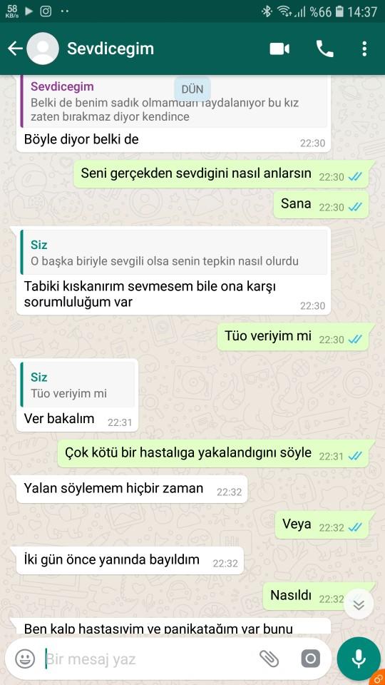 Dün moralimi bozacak şeyler duydum sevgilimin beni sevmedigini ögrendim benim onu mutlu ettigim icin benimleymiş mesajlar detayda?