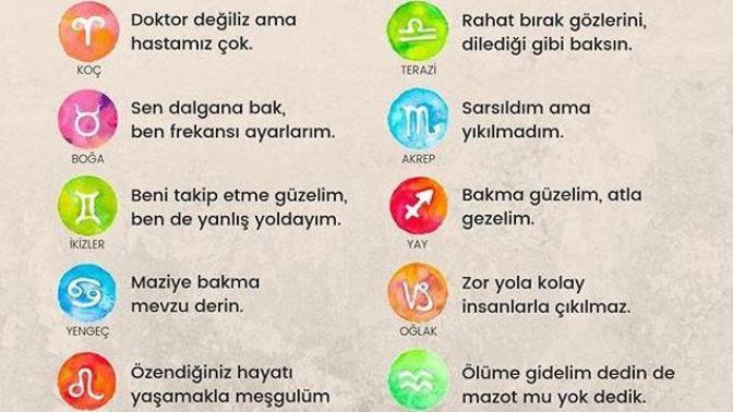 Burçların Kamyon arkası sözleri nelermiş :)?