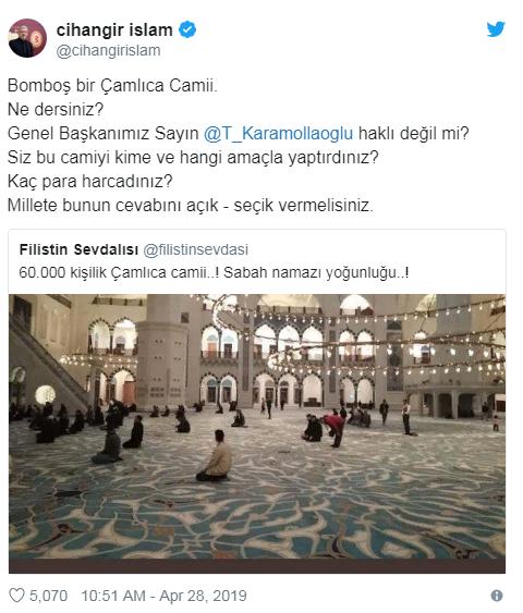 63 bin kişilik Çamlıca Camii resmen açıldı. Sizce böyle büyük bir camiye ihtiyacımız var mıydı?