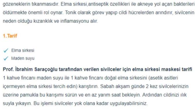 SİVİLCELER İÇİN ELMA SİRKESİ VE MADEN SUYU MASKESİNİ DENEYEN VAR MI?