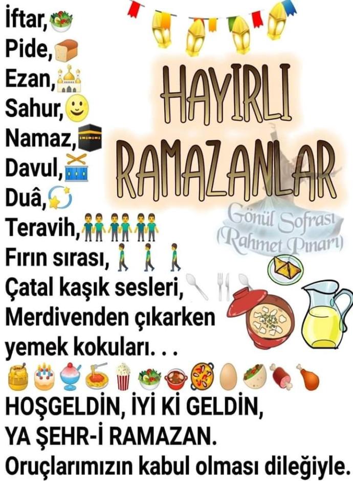 Herkese hayırlı Ramazanlar dilerim.🙏🤗 Ramazanda yapmayı en çok sevdiğiniz durumlar nelerdir?