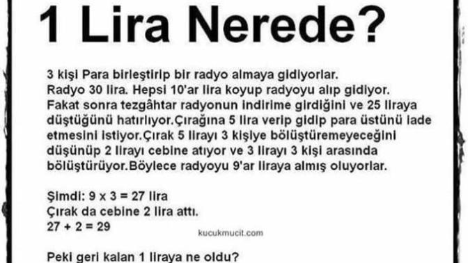 1 lira nerede sizce?