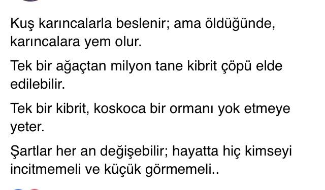 Büyüklenme padişahım senden büyük Allah var.. Ne guzel mi söylemiş büyüklerimiz?