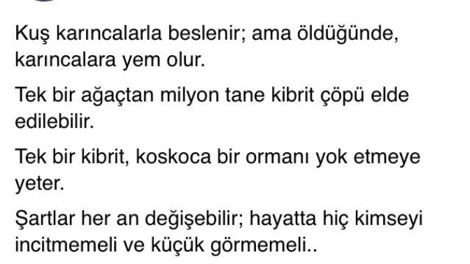 Büyüklenme padişahım senden büyük Allah var.. Ne guzel mi söylemiş büyüklerimiz?