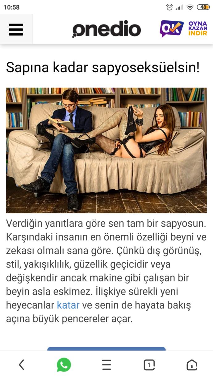 Testi çöz sonucu gör. Ne kadar sapyoseksüelsin?