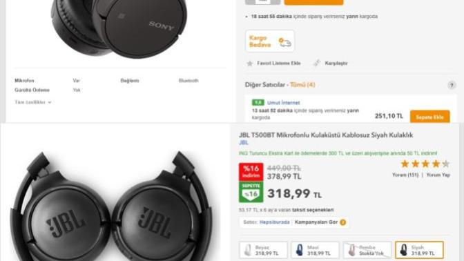 JBL T500bt mi Sony WH-CH500 mü?