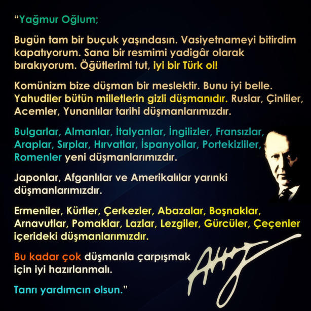 Nihal atsız atlı ırkçının Türkiye de ki etnik gruplar hakkında düşüncesini gördünüz mü?