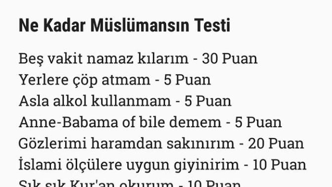 Ne kadar müslümansınız?
