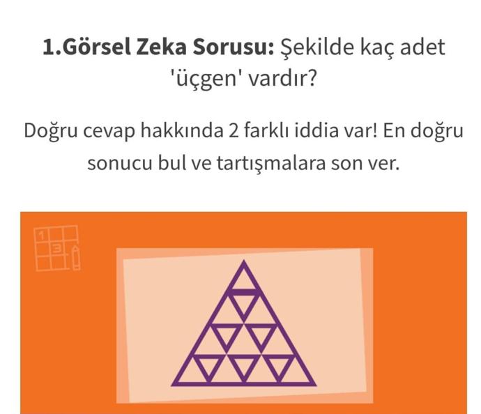 Görseldeki şekilde kaç adet üçgen vardır?