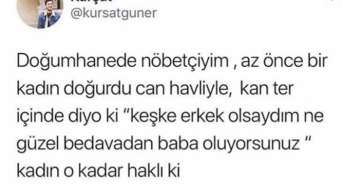 Kızlar sizce de erkekler bedavadan baba mı oluyor, aynı fikirde misiniz?