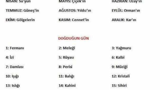 Sizin doğduğunuz günün anlamı nedir?