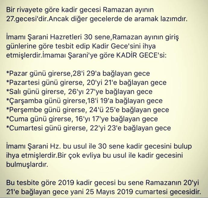 Kadir gecesi bugün olabilir mi? Bu geceyi değerlendirir misiniz?