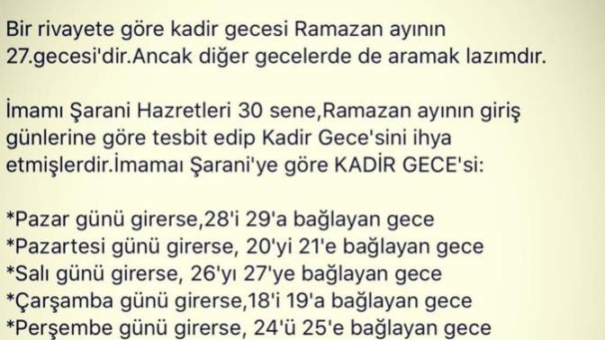 Kadir gecesi bugün olabilir mi? Bu geceyi değerlendirir misiniz?