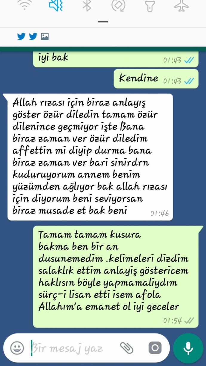 Bana cok öfkeli sinirlendim ayrılalım dedim sizce guzel bir mesaj yazmalı mıyım? Canım yanıyor ya?