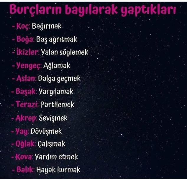 Burçların Bayılarak Yaptıkları şeyler nelermiş öğrenmek istermisiniz?