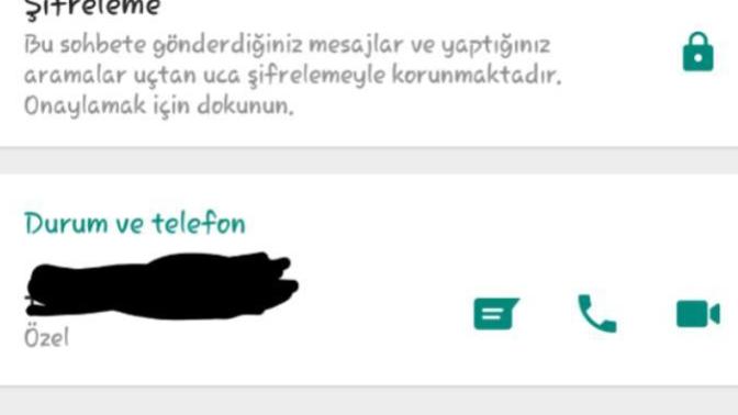 Whatsapp'ta birinin numarasının altında neden özel yazar?