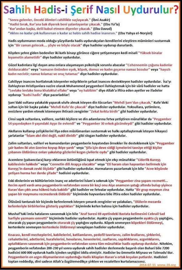 Neden uydurma hadislere bakıp dinden çıkıyorsunuz?