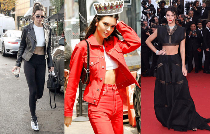 Herkes irite edici buluyor, o kendine yakıştırıyor! Kendall Jenner'ın hangi crop top üst kombini favorin?