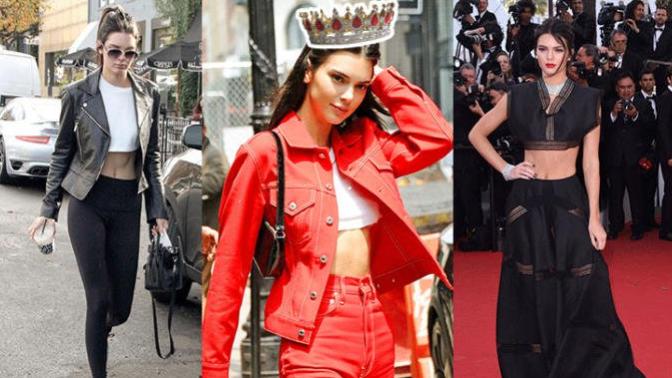 Herkes irite edici buluyor, o kendine yakıştırıyor! Kendall Jenner'ın hangi crop top üst kombini favorin?