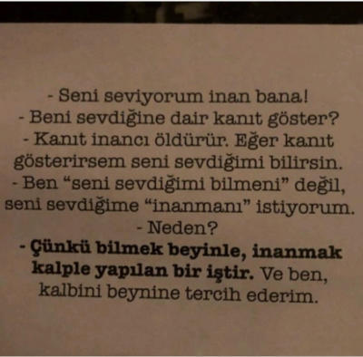 Sevildiğinizi bilmek mi sevildiğinize inanmak mı istersiniz?