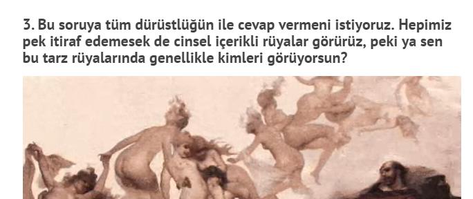 Hiç cinsel içerikli rüya görmedim?