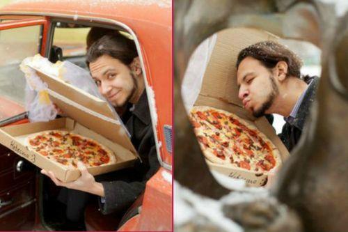 Rus genç pizzayla evlendi! Peki sen hangi yiyecekle evlenmek istersin?