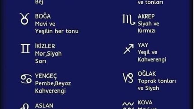 Burçların Sevdiği Renkler nedir öğrenmek ister misniz?
