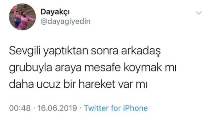 Sevgili yaptıktan sonra arkadaş grubunuzla araya mesafe koyduğunuz oldu mu?