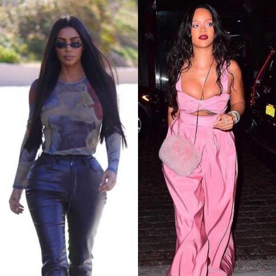Rihanna ile Kim Kardashian saç baş tekme tokat kavga etse kim döver?