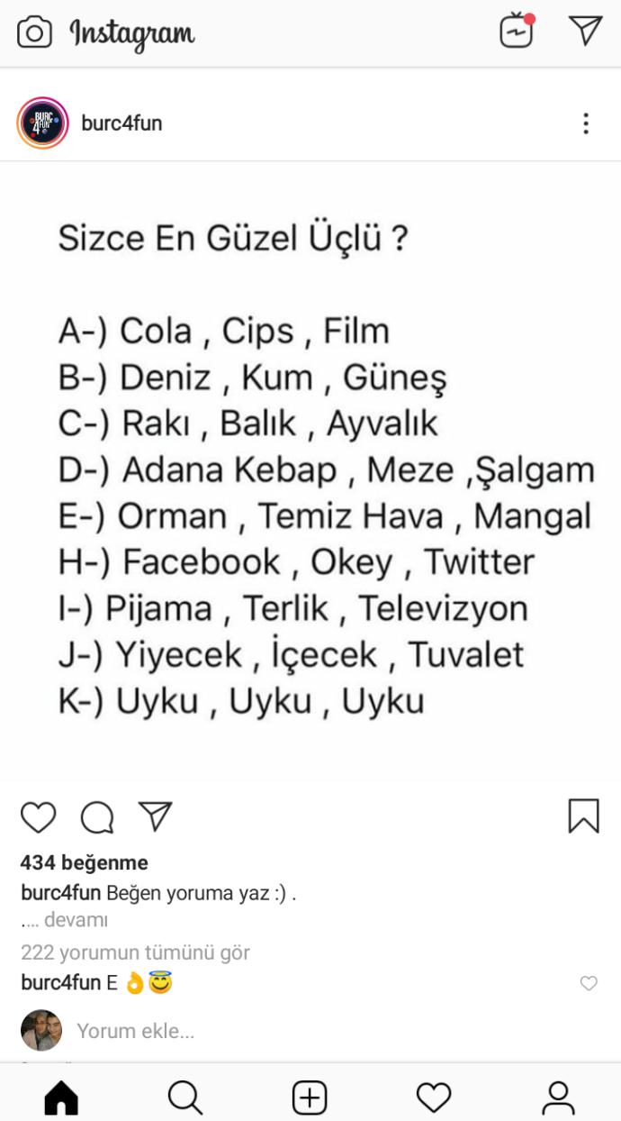 Sizce en güzel üçlü ne?