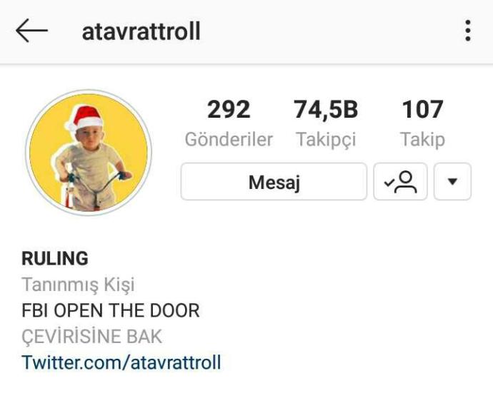 Sosyal medyadaki sahte hesapları ve sahte paylaşımları ifşalayan ruling @atavrattroll hesabını biliyor musunuz?